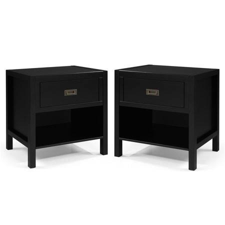 (Set of 2) Annabelle One Drawer Storage Nightstands by Chateau Lyon, Black ZOQ6_R5PYI28